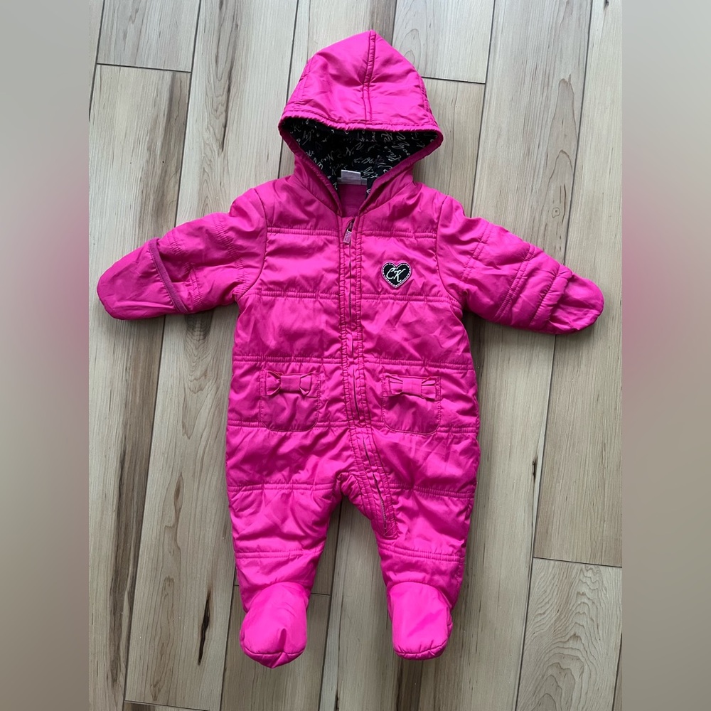 Calvin Klein Baby Girl Footed Snowsuit Pram Coat with Hood